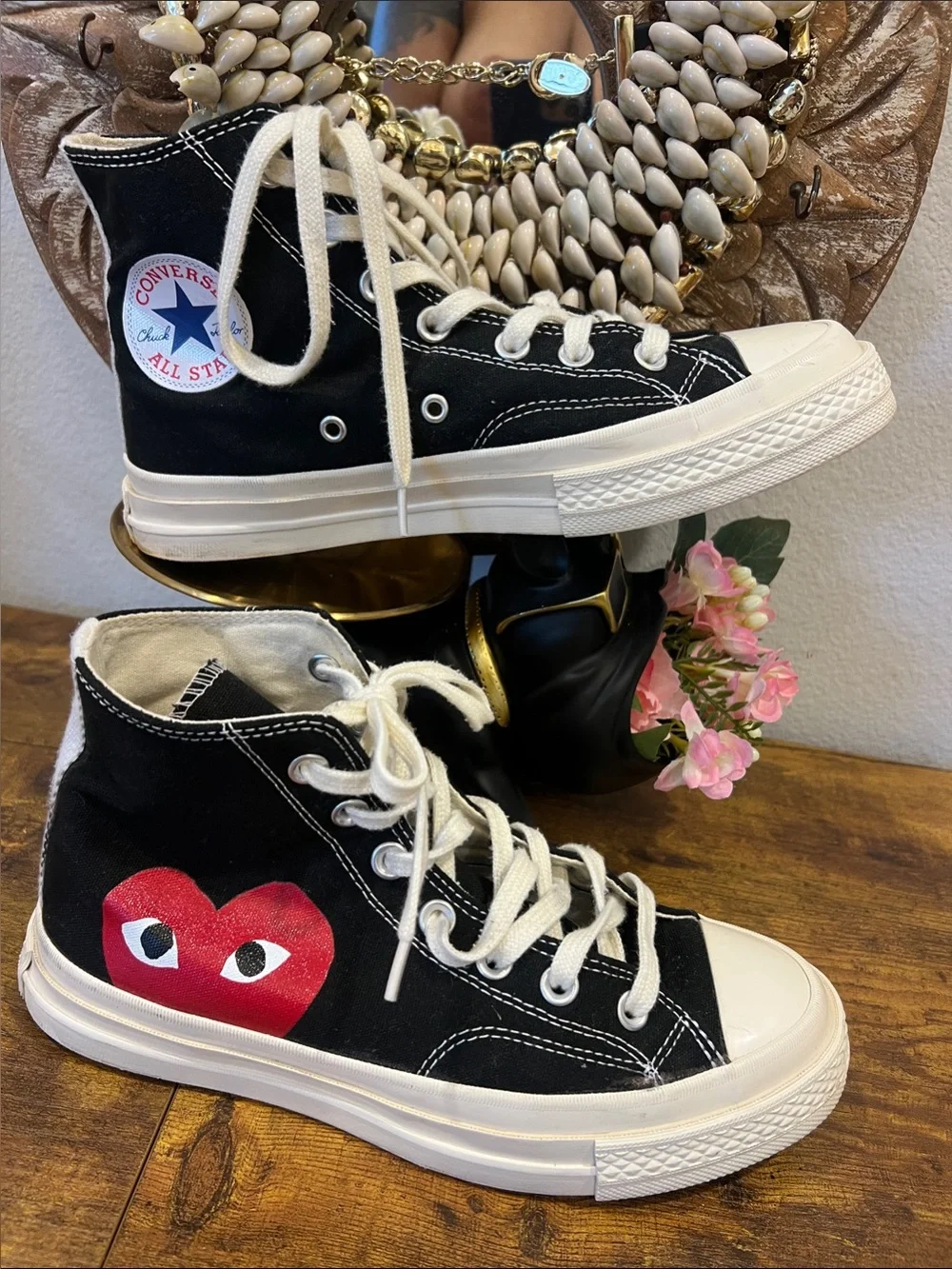 Women’s Converse Chuck Taylor All Star 70 Hi Comme des Garcons PLAY Black:Size 8